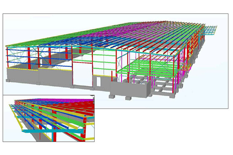 Diseño de construcción de estructura de acero para taller prefabricado