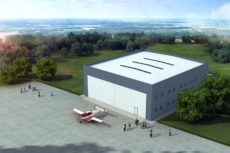 edificio de hangar de acero