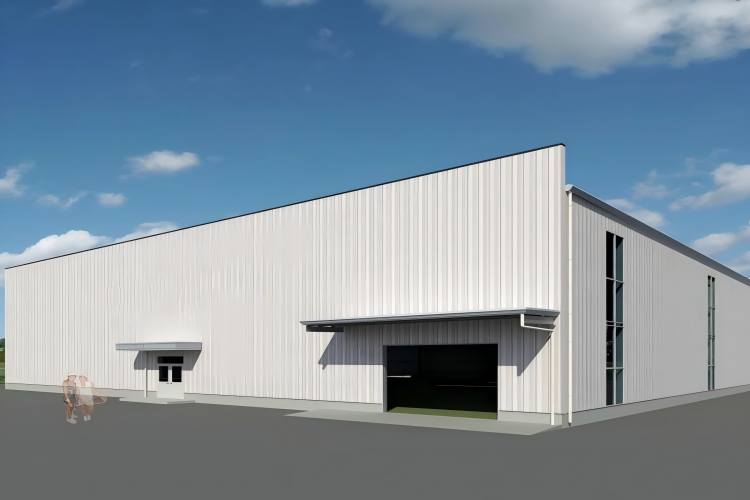 Dise&ntilde;o prefabricado para almac&eacute;n de f&aacute;brica de estructura de acero.