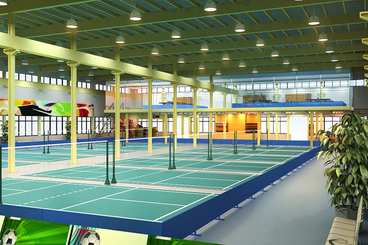 Edificio del complejo deportivo interior con diseño de estructura de acero prefabricado