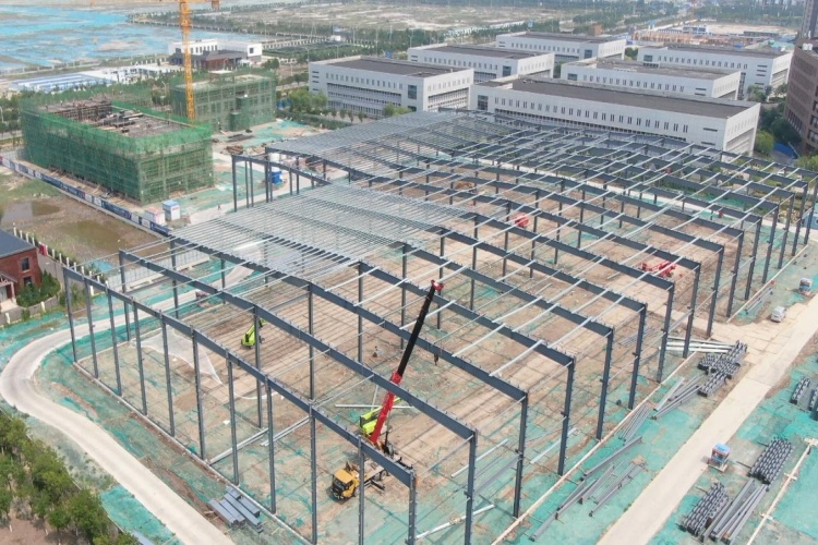 Fábrica de estructura de acero con acumulación de marco de acero de la sección H