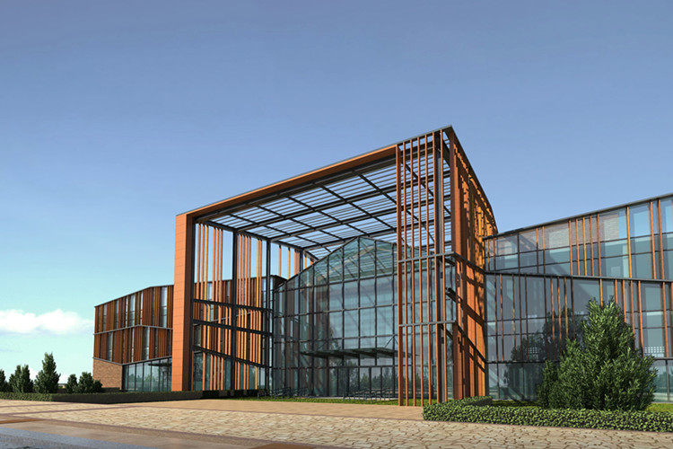 Edificio del complejo deportivo interior con diseño de estructura de acero prefabricado