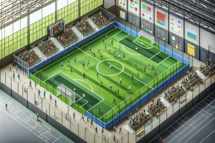 Construcción de edificios de metal para la casa de campo de fútbol interior