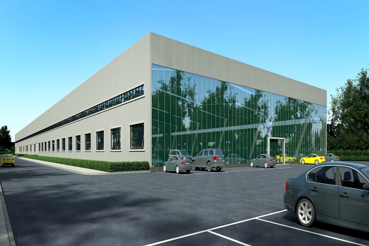 estructura de acero de muro cortina de vidrio