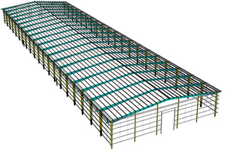 Taller de estructura de acero industrial de metal prefabricado