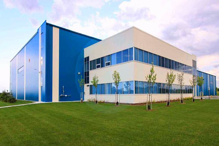 Edificio de oficinas modular con materiales de marco de acero ligero