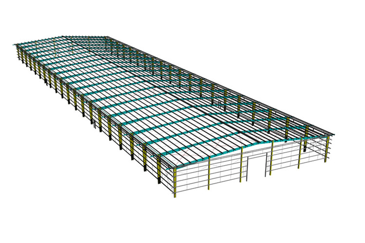 Estructura de acero de almacén prefabricado económico con techo de metal