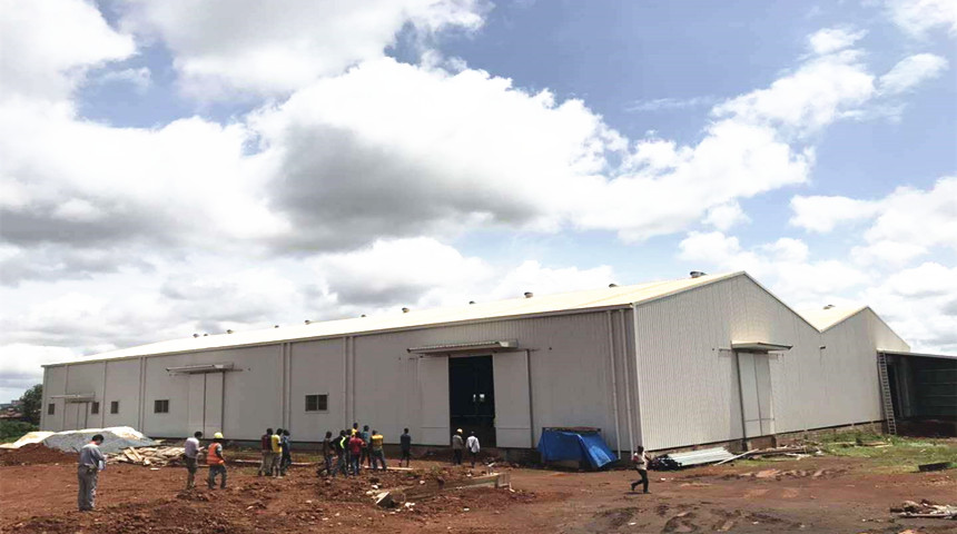 Taller de estructura de acero para planta de procesamiento de alimentos en Guinea