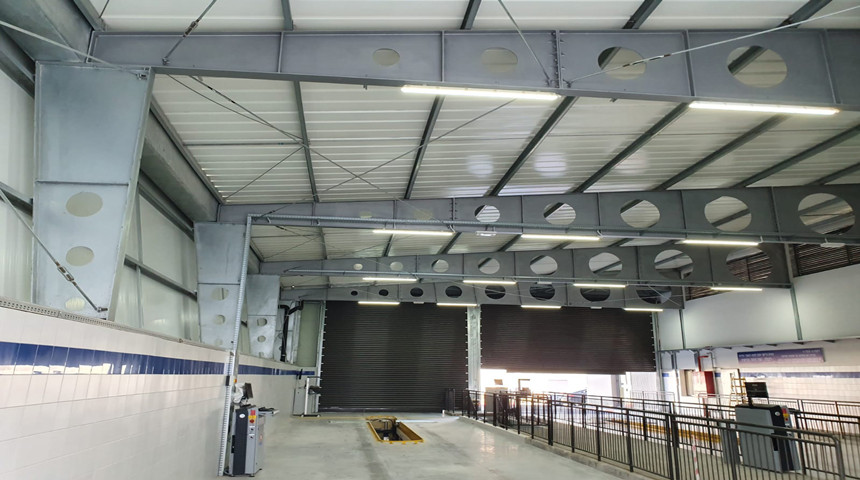 haz de acero perforado