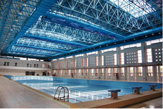 Estructura de marco de espacio de acero prefabricado para diseño de piscina