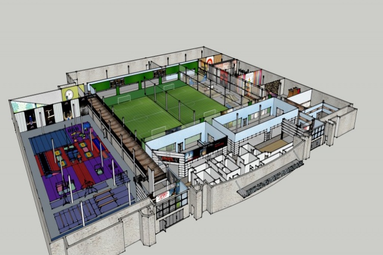 Construcción de edificios de metal para la casa de campo de fútbol interior