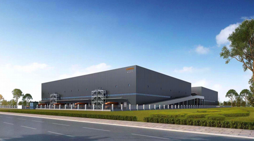 Almac&eacute;n de estructura de acero moderna