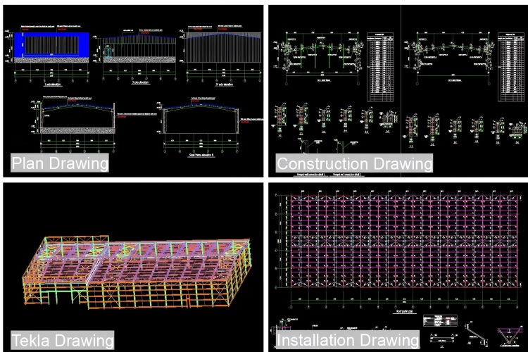 Estructura de acero Construcción de edificios de fábrica industrial