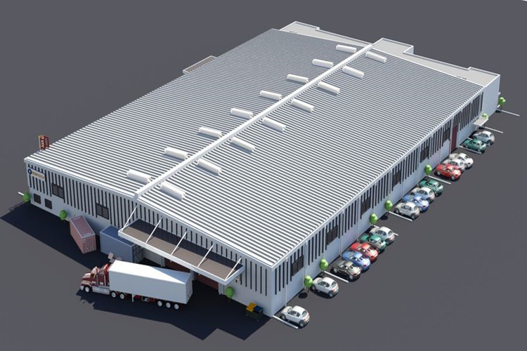Centro de almacenamiento logístico de estructura de acero de gestión de pozos